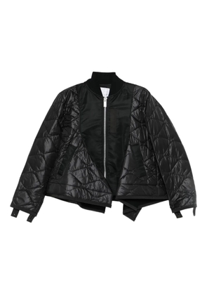 sacai quilted zip-up bomber jacket - Black