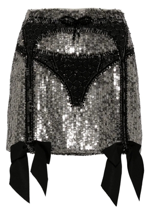 Wiederhoeft lingerie-beaded sequinned miniskirt - Silver