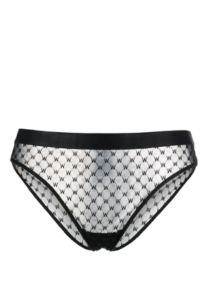 Wolford monogram-jacquard sheer briefs - 000