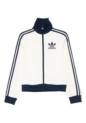 adidas three-stripe zip sweatshirt - White