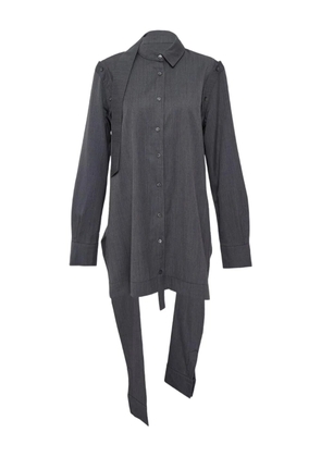 MMAM tie detail high-neck blouson - Grey