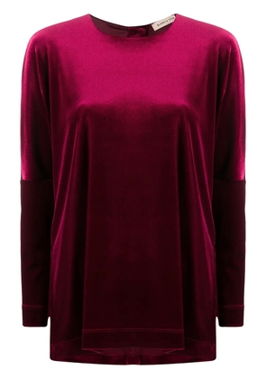 Blanca Vita Bianca longline velvet blouse - Red