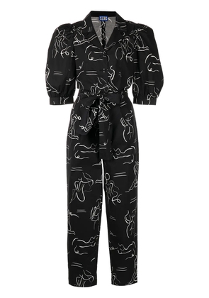 Lhd Casitas abstract-print jumpsuit - Black