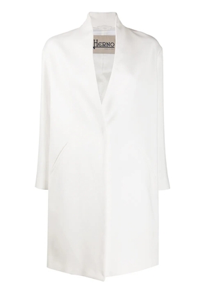Herno inverted-lapel single breasted coat - White