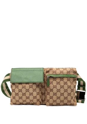 Gucci Pre-Owned 2000-2015 GG Canvas Web Double Pocket belt bag - Brown