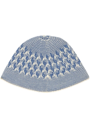 ETRO abstract-pattern cotton beanie - Blue