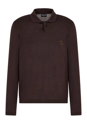 Giorgio Armani logo-embroidered polo shirt - Brown
