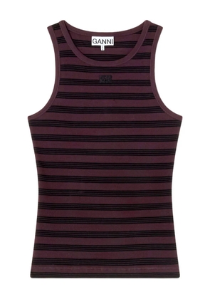 GANNI striped tank top - Brown