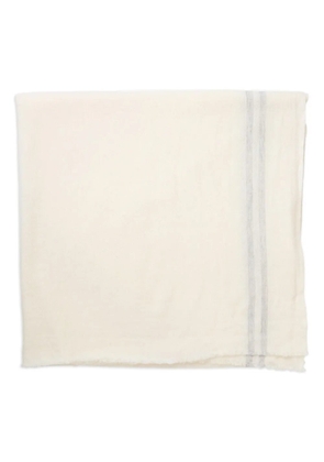 Comme Des Garçons x William Welstead stripe-detail scarf - Neutrals