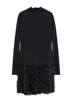 BOSS long-sleeve pleated dress - Black