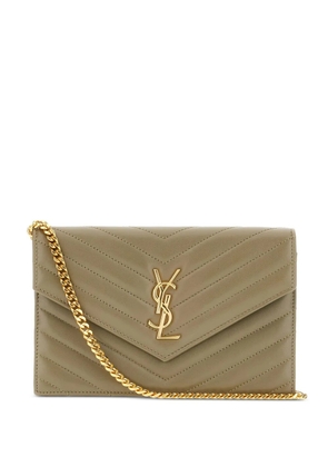 Saint Laurent Cassandre envelope chain wallet - Brown