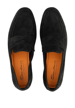 Santoni flat penny loafers - Black