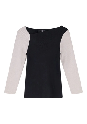 ixos asymmetrical ribbed knit sweater - Black