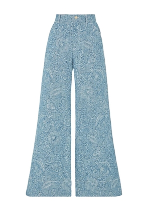 Temperley London floral-pattern jeans - Blue