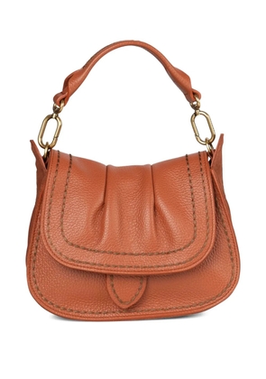 VISONA` SELLA pleated-leather shouder bag - Orange