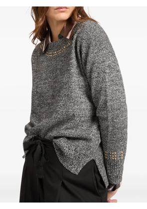 ELENA MIRO` tacks-embellished sweater - Grey