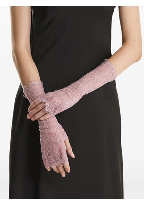 2310 STUDIO floral-trimmed gloves - Pink
