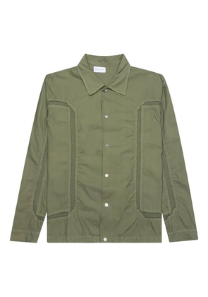 John Elliott panelled frayed-details shirt - Green