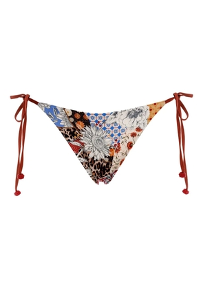 Agua Bendita patchwork-print tie-side bikini bottoms - MULTICOLOR