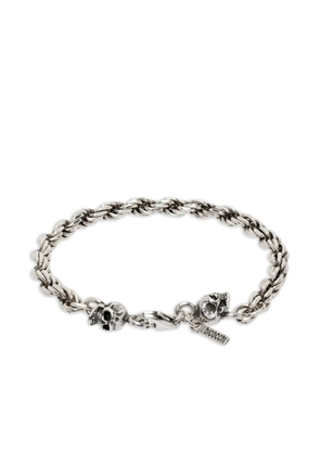 Emanuele Bicocchi rope-chain skull bracelet - Silver