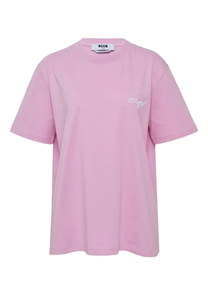 MSGM logo-embroidered T-shirt - Pink
