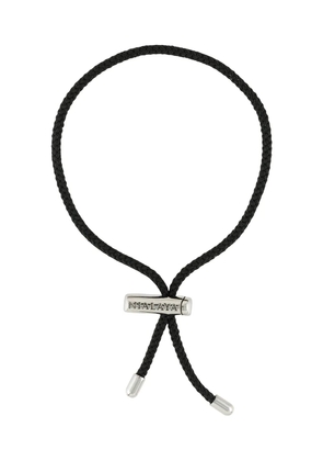 Nialaya Jewelry string engraved-logo bracelet - Black