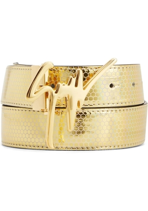 Giuseppe Zanotti Signature buckle metallic belt - Gold