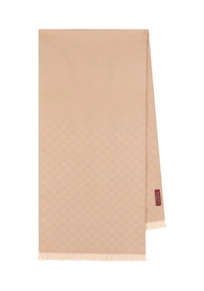 Gucci monogram fringed scarf - Neutrals
