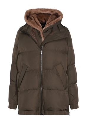 LOU ANDREA hooded coat - Brown