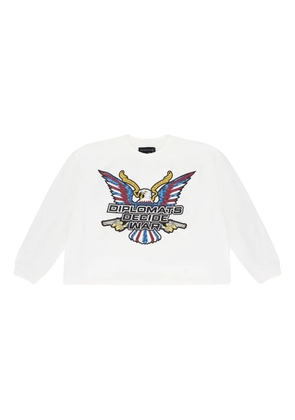 Who Decides War Diplomats decide graphic sweatshirt - White