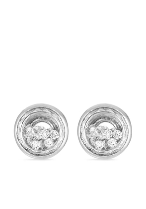 Moritz Glik 18K white gold Neue Circle diamond stud earrings - Silver