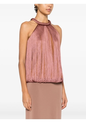 Rosanna Ocampo Cleopatra braided frange top - Brown