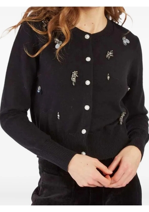 Derhy pearl-embellished buttoned cardigan - Black