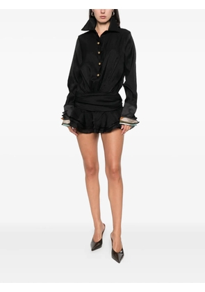 Rosanna Ocampo Petal button ruffled mini dress - Black