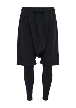 Fumito Ganryu layered sarouel trousers - Black