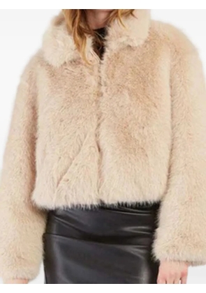 Derhy faux-fur cropped jacket - Neutrals