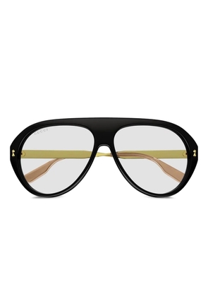 Gucci Eyewear gold-detail geometric sunglasses - Black
