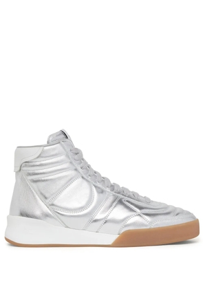 Courrèges Mid Club 02 leather sneakers - Silver