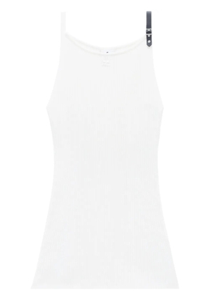 Courrèges logo-patch ribbed-knit dress - White