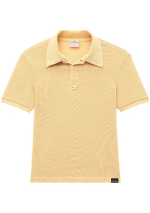 Courrèges logo-patch polo shirt - Yellow