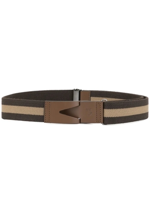 Tod's Greca striped belt - Brown