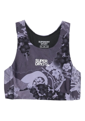 Superdry floral-print sports bra - Grey