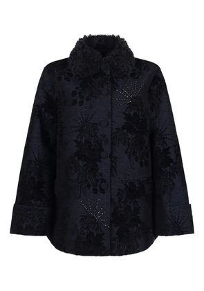 HUI MILANO floral beaded jacket - Blue