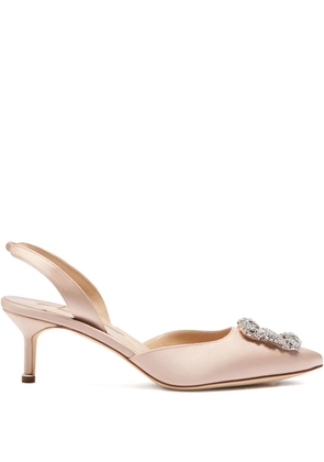 Manolo Blahnik 70mm Hangisli buckle pumps - Neutrals