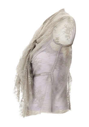 Jacques lace bow-detailing top - Neutrals