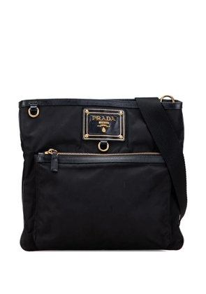 Prada Pre-Owned 2013-2025 Saffiano Trimmed Tessuto Snap crossbody bag - Black