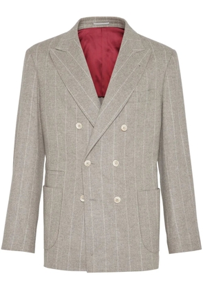 Brunello Cucinelli pinstripe-pattern blazer - Grey