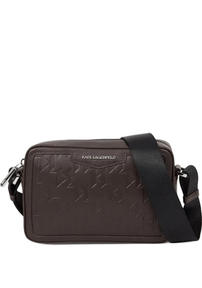 Karl Lagerfeld Loom leather shoulder bag - Brown