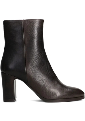 Julie Dee 75mm leather zip-fastening block-heel ankle boots - Brown