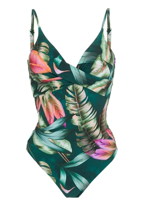 Lygia & Nanny Bianca leaf-print swimsuit - Green